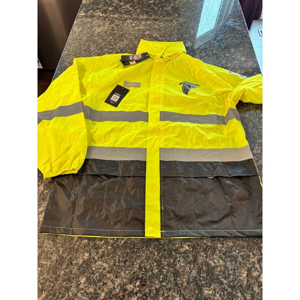 Buffalo Outdoors NFL Atlanta‎ Falcons High Vis Rain Jacket ANSI Class 2 Mens L